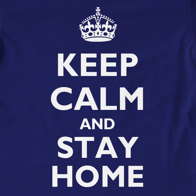 Keep Calm and Stay Home T-Shirt | Carry On, Corona Virus, COVID 19, Slogan